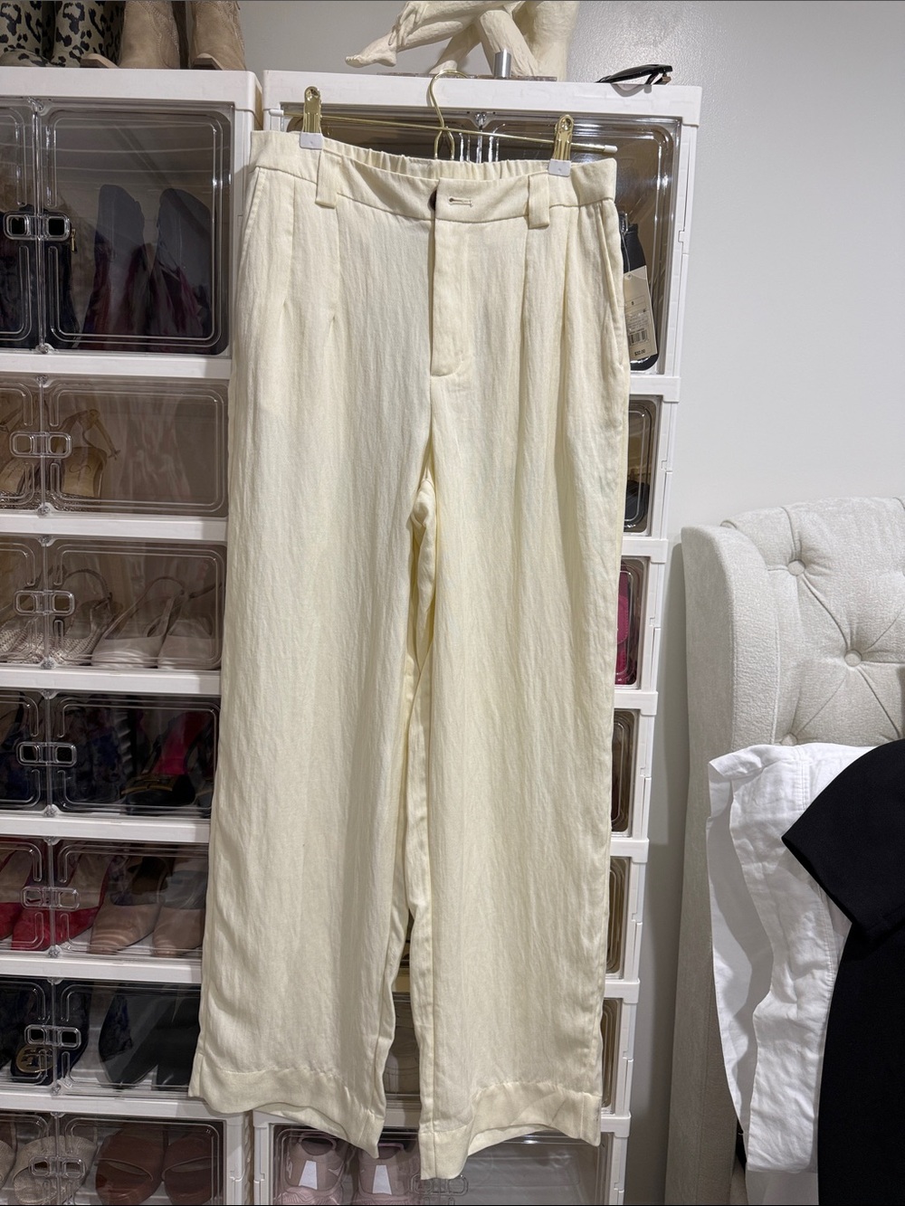 a new day Cream High-Waist Wide-Leg Trousers